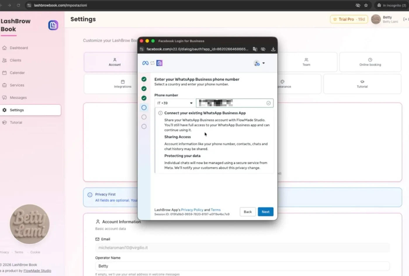 Riepilogo: collega la tua app WhatsApp Business esistente