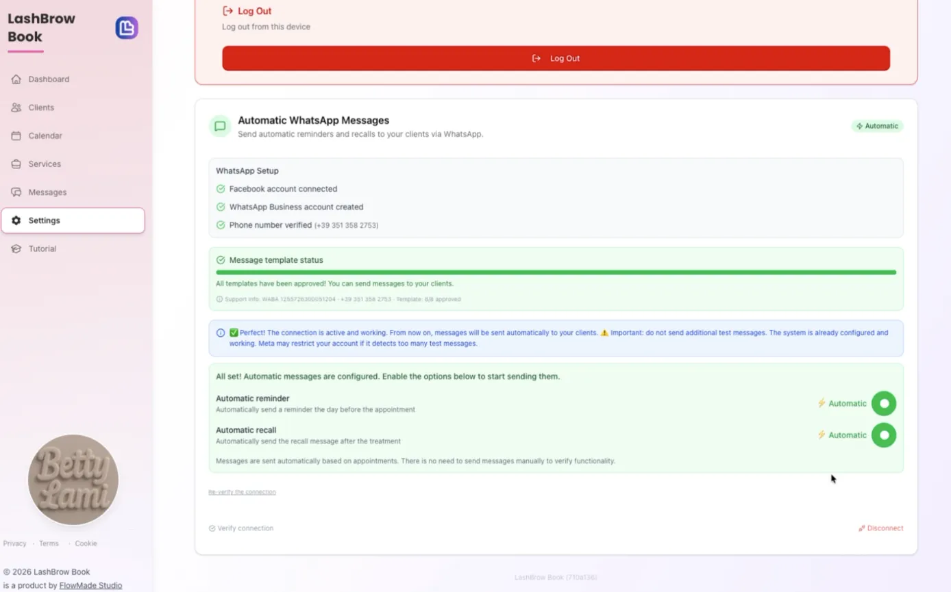 Configurazione completa con i due interruttori verdi Automatico